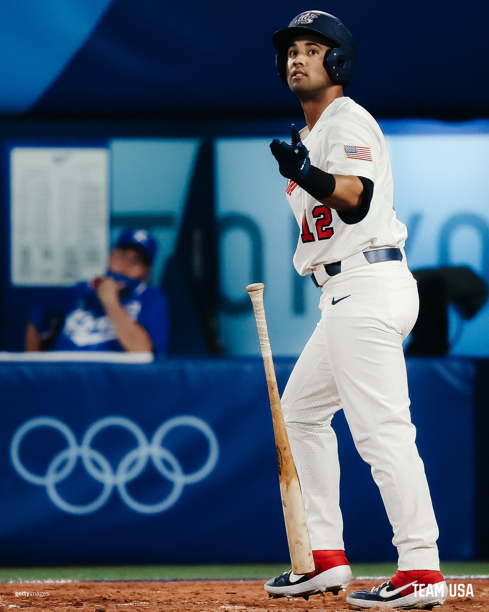 Jamie batting for Team USA at the Tokyo Olympics